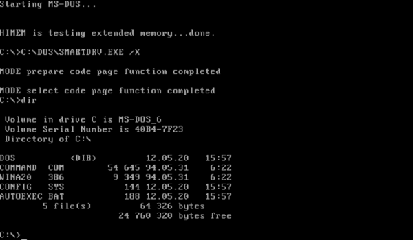 MS-DOS screenshot