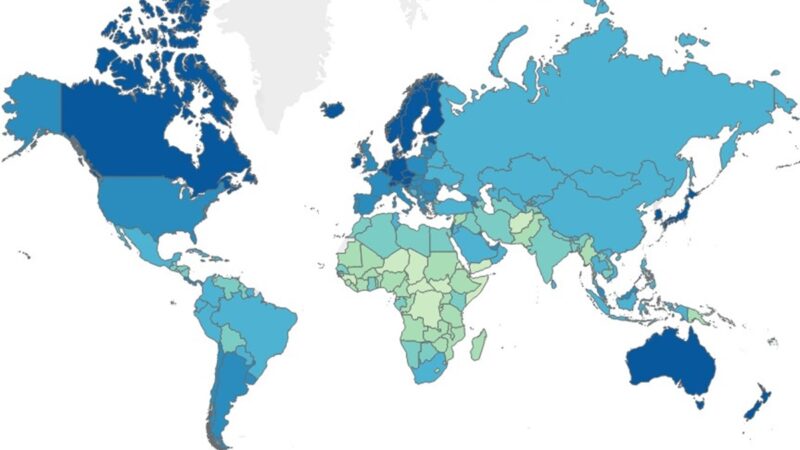 2022 Social Progress Index map