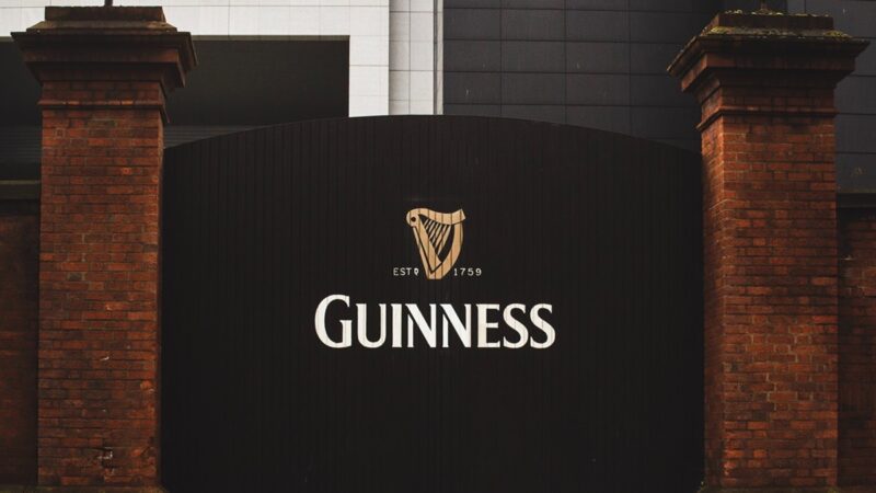 Guiness logo on a large gate