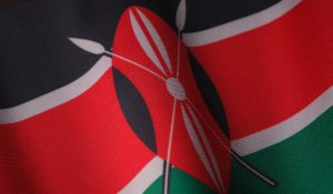 A closeup of a Kenyan flag