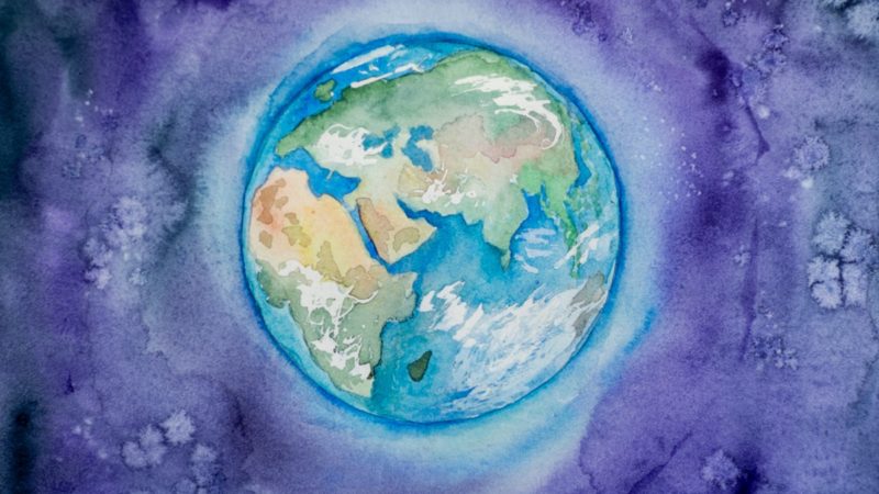 Watercolor painting of Earth