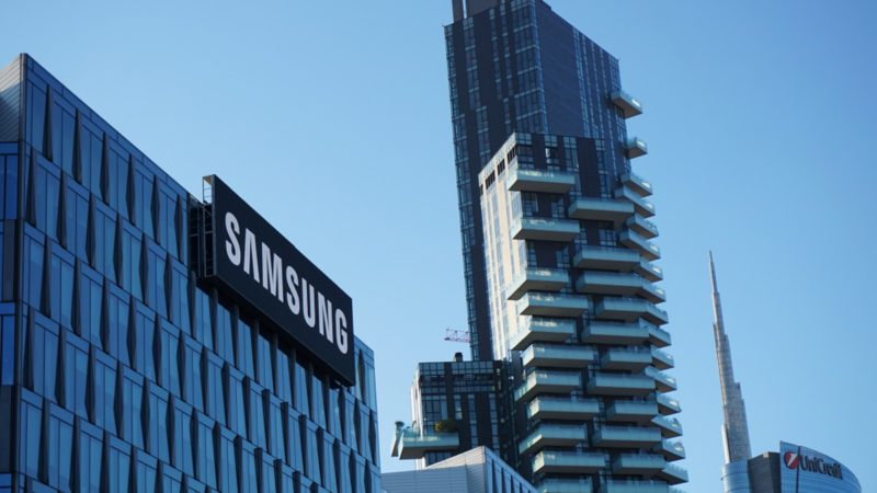 Samsung logo on a building