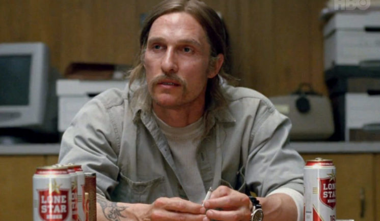 Rust Cohle from "Time is a flat circle" scene
