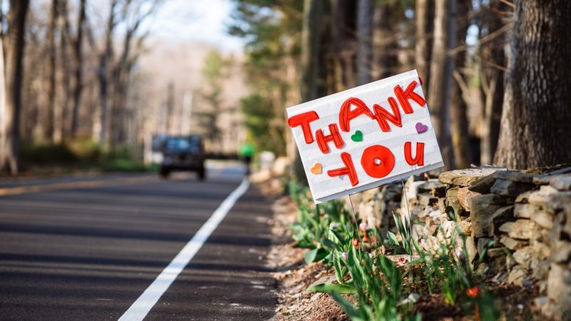 "Thank you" sign
