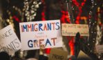 "Immigrants are great" protest sign