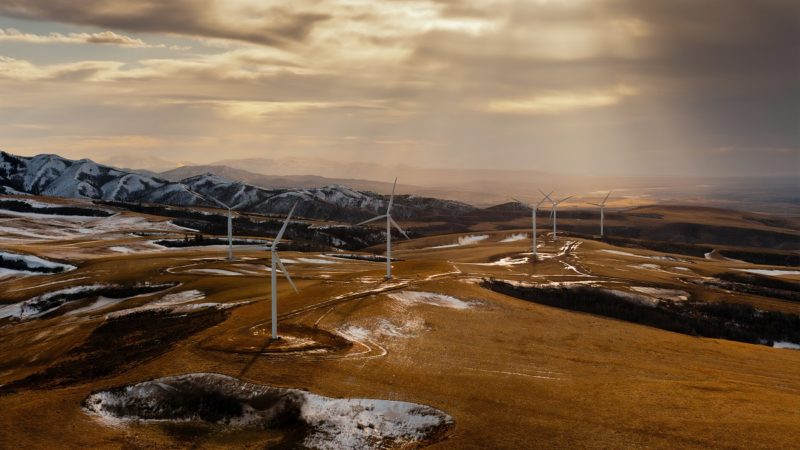 Wind turbines in Idaho