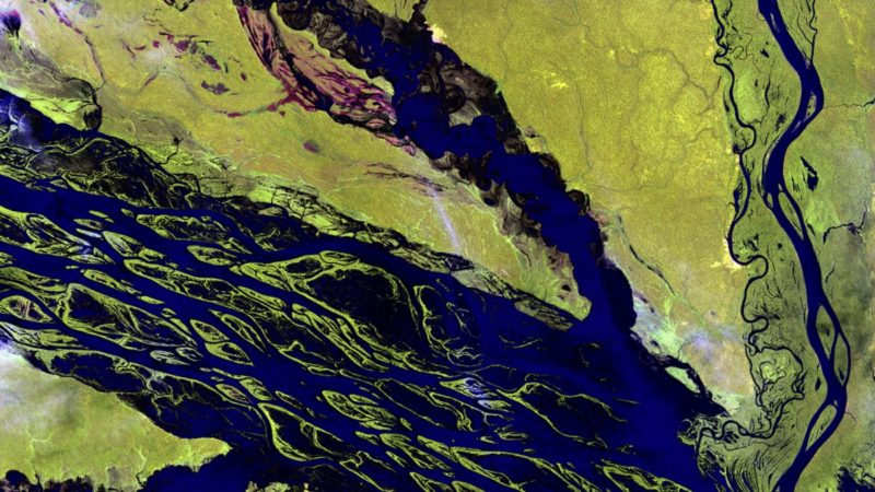 Satellite image of Amazon river tributary