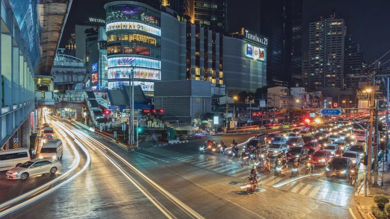 Bangkok traffic at night