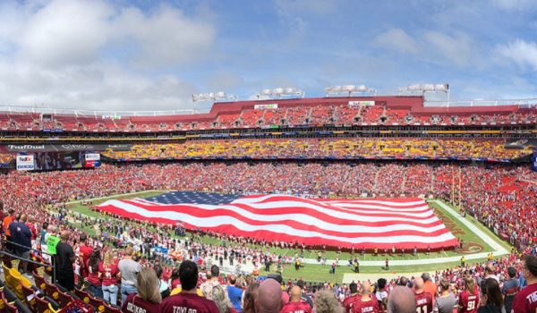 The opening of the NFL game at FedEx Field, Washington D.C.