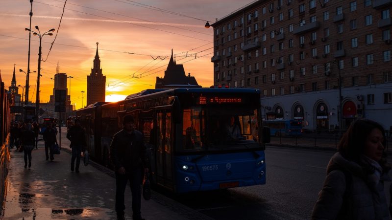 A bus in Moscow, Russia