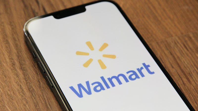 Walmart logo on the smartphone