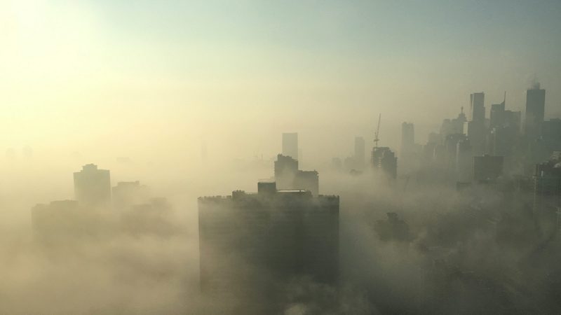 Air pollution over a city