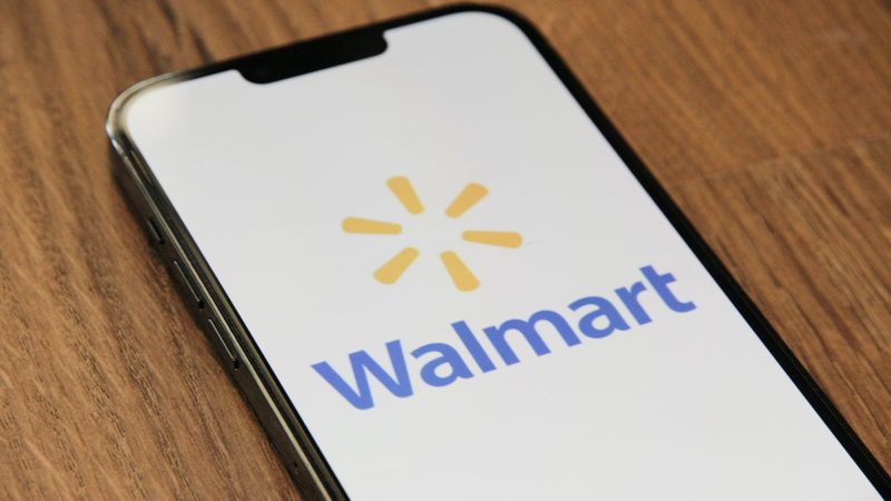 Walmart logo in a smartphone