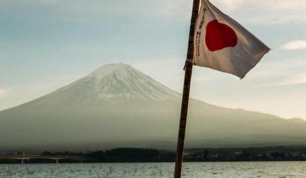 Mt. Fuji and Japanese flag