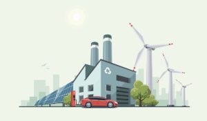 Green Eco Recycling Factory stock illustration