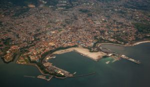 Aerial view of Malabo´s harbor