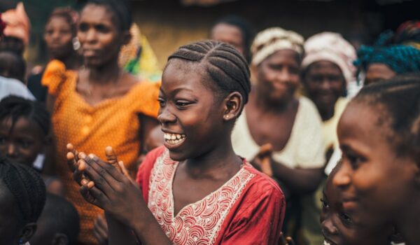 African girls smiling