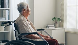 Older woman in wheel chair
