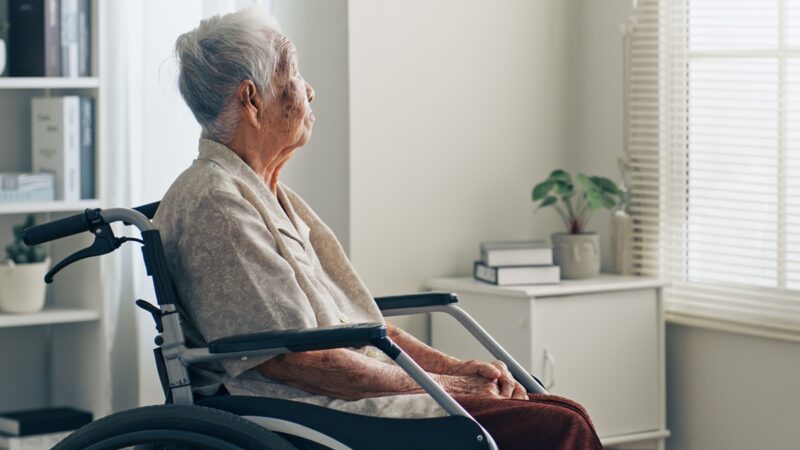 Older woman in wheel chair