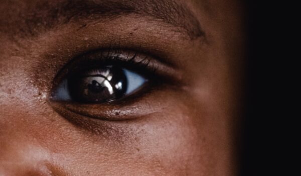 Close up on the eye of a Black child
