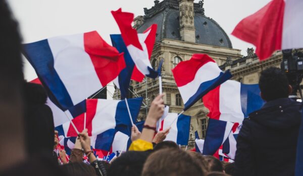 Waving French flags