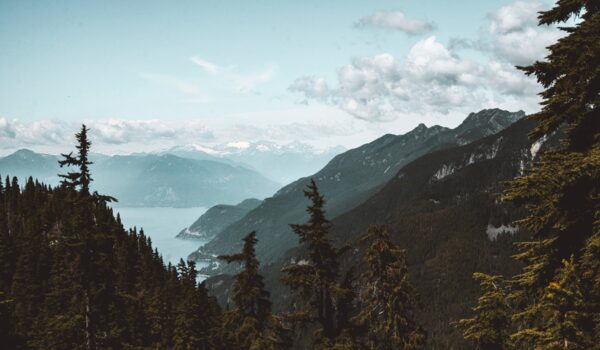 View of mountains and water in British Columbia